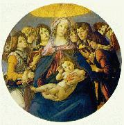 BOTTICELLI, Sandro Madonna of the Pomegranate (Madonna and Child and six Angels) fdgd oil painting